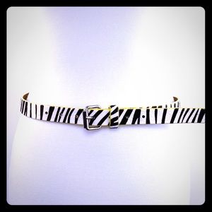 LOFT Zebra Print Calf Hair Belt